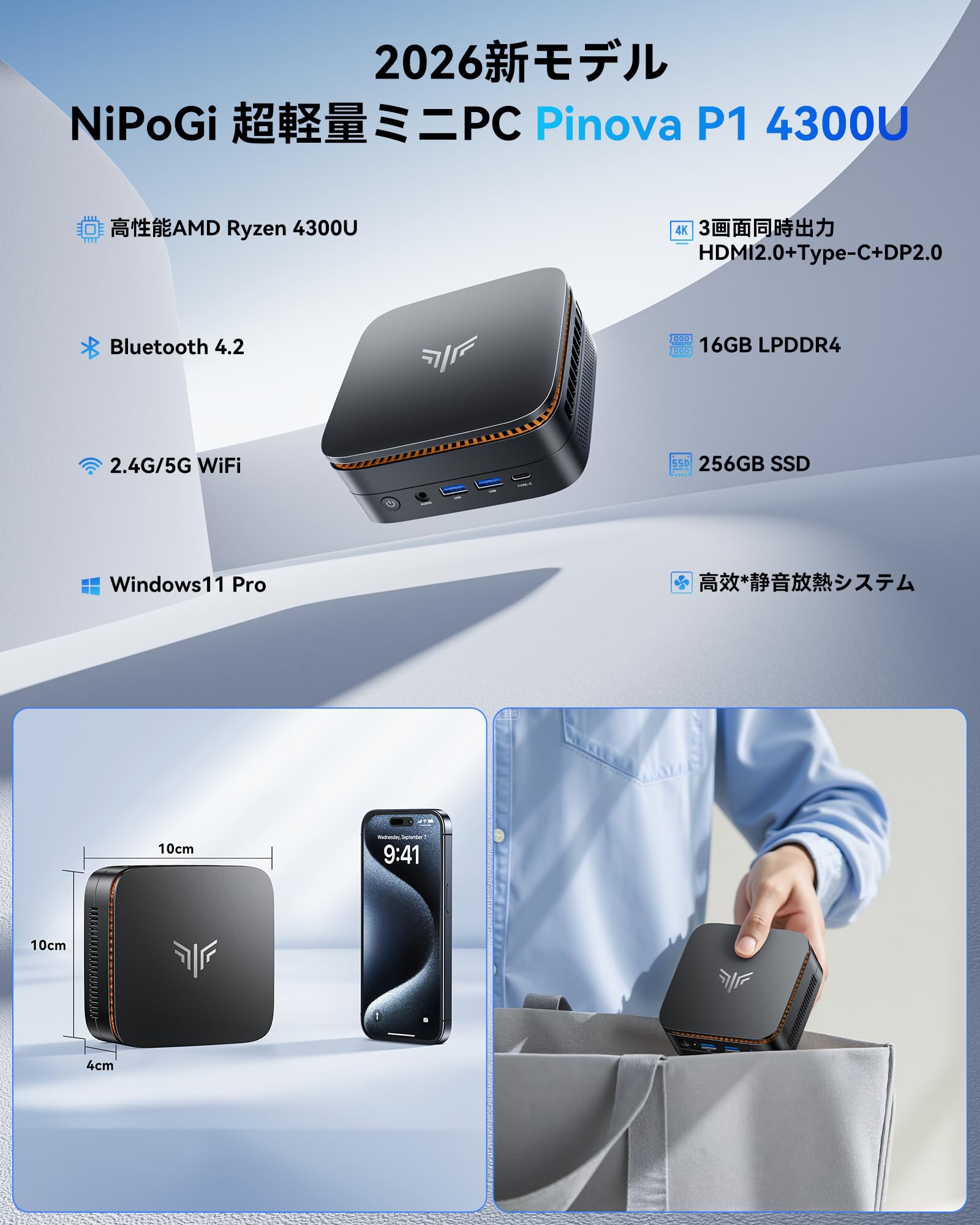 Amazon.co.jp: 【NIPOGI Mini PC ・Faster than N150】Intel N95 Mini