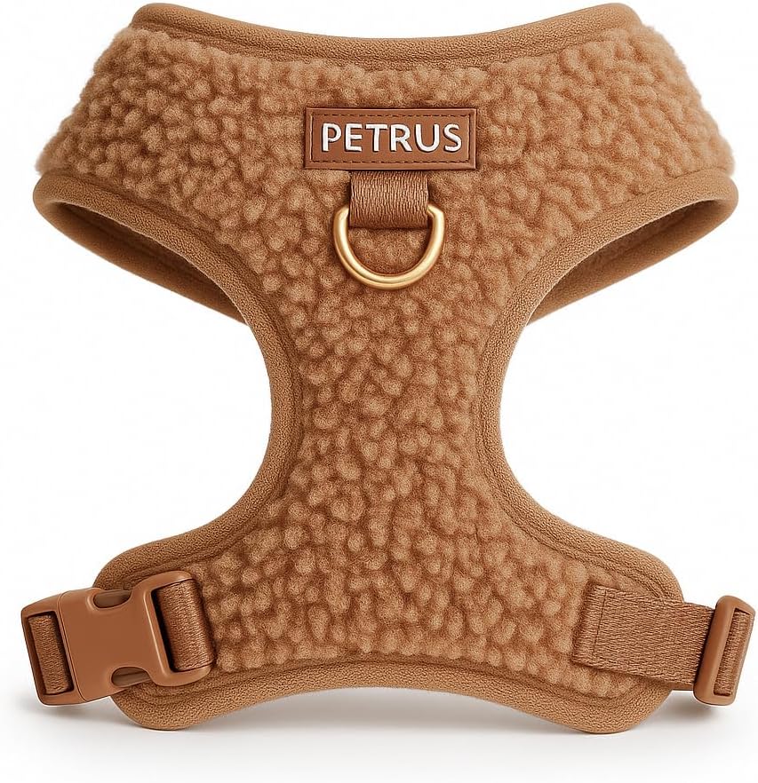 Premium No-Pull Dog Harness Soft Neoprene & Breathable Mesh Vest with Front & Back Clip D-Rings Adjustable Lightweight Walking Harness for Puppies, Small & Medium Dogs (Teddy Brown, XS)