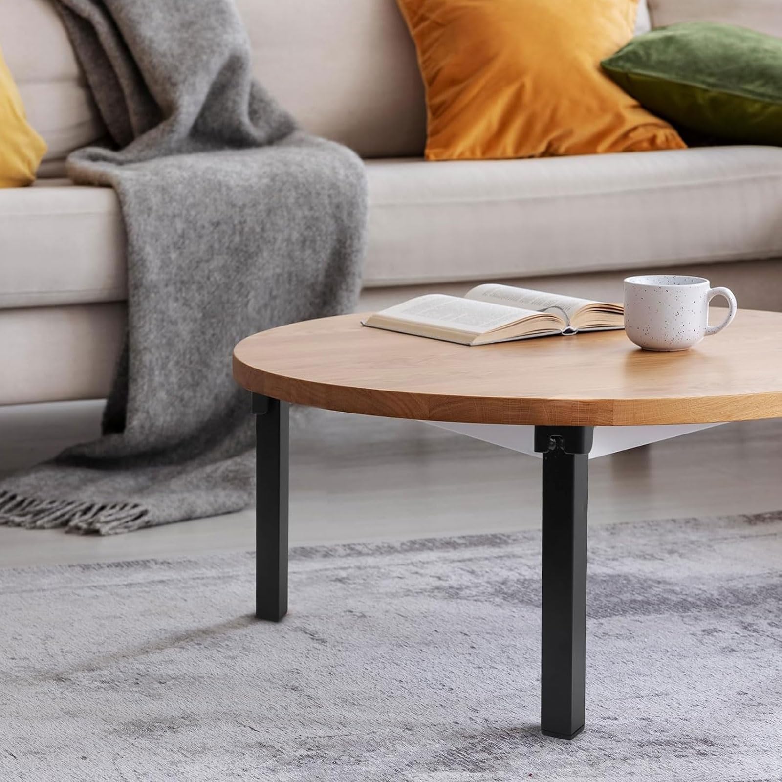 Gambe pieghevoli per tavolo, 4 pezzi, autobloccanti, resistenti, piedini di supporto moderni per scrivania, divano, tavolino da caffè, include viti di montaggio,