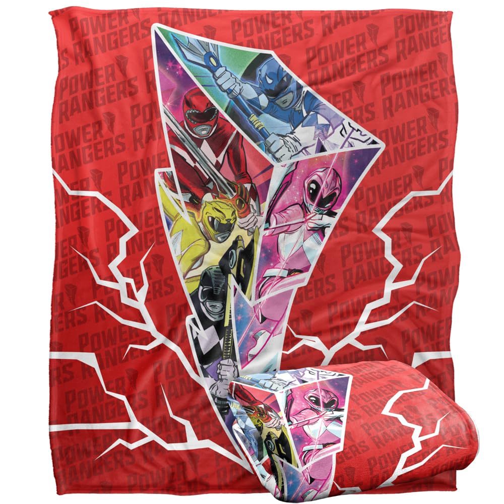 Plaid Power Rangers Lightning Bolt couverture polaire douce lit salon 152x127