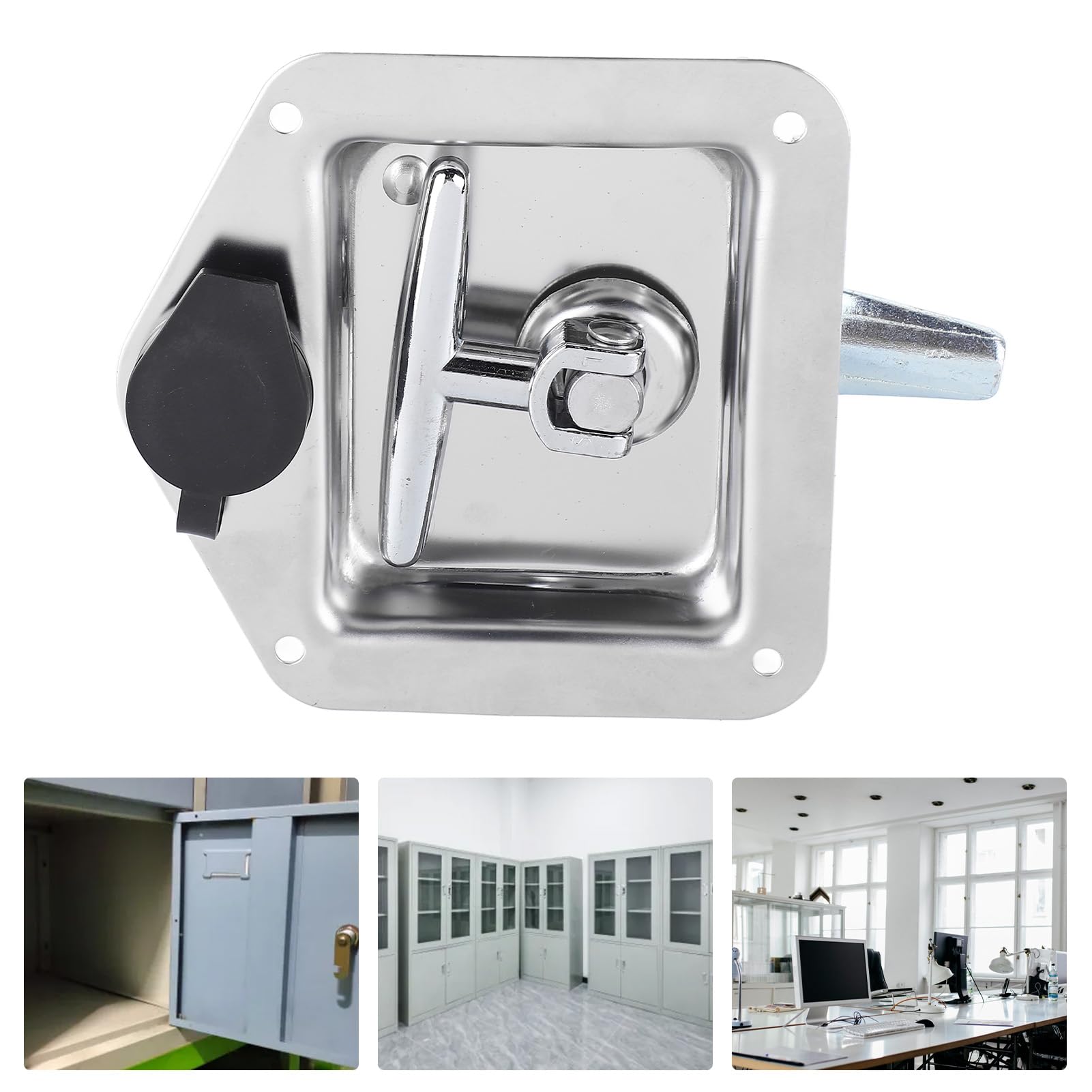 Poignée En T Pliable En Acier Inoxydable Avec Clé Pour Camion Remorque, Serrure De Porte De Garage Étanche Pour Cabines Électriques, Boîte à Outils