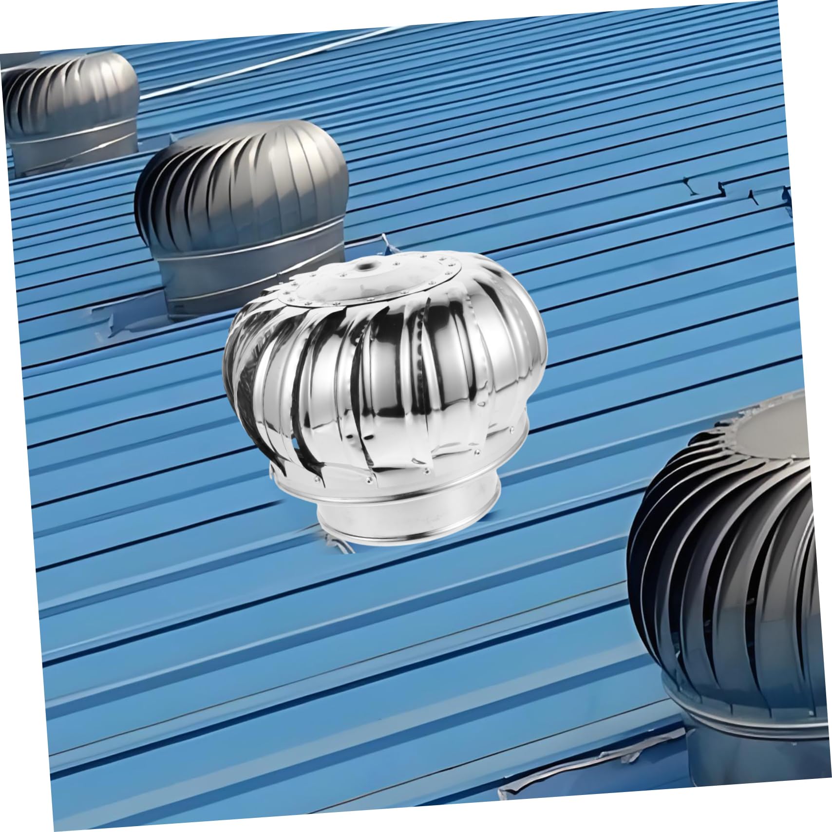 SHINEOFI Respiradero Metálico para Techo Ventilación sin Energía Cubierta Protector Humos Ventilador Giratorio para Viviendas y Almacenes 1 Unidad