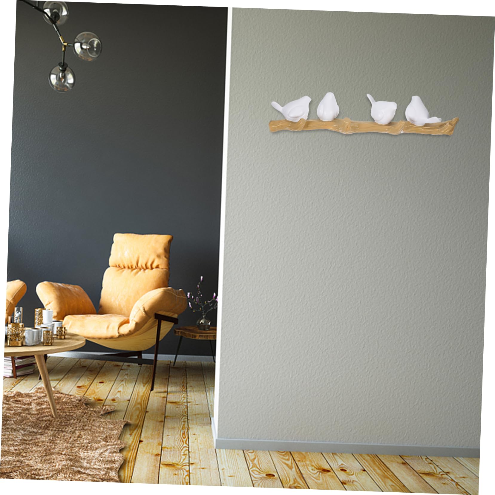 OUNONA Appendiabiti da Muro con Design Decorativo Uccelli su Ramo Gancio Portachiavi per Ingresso Bagno e Corridoio Facile da Installare per Cappotti e Borse