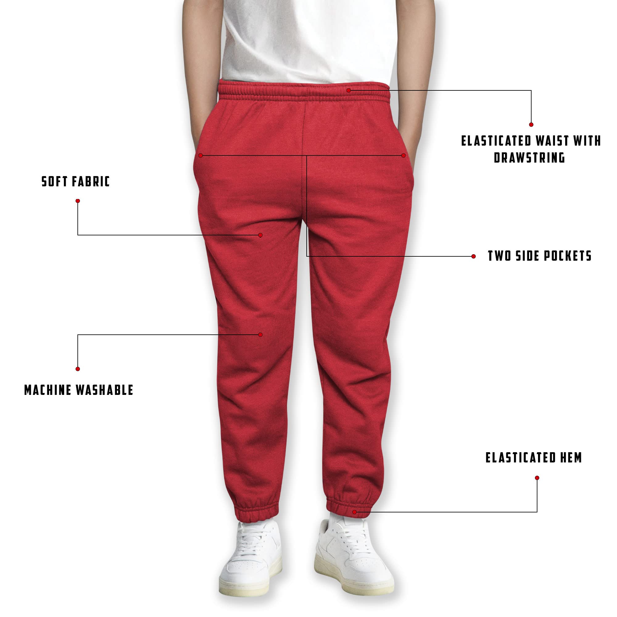 D&H Clothing UK Kids Boys Girls Jogging Bottom Childrens Fleece Jogger PE School Jog Pants Tracksuit Bottoms Sweatpants 7 Colours, 3 to 13 Years