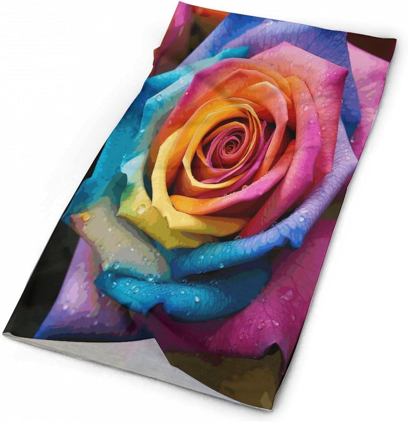 Rainbow Rose Flower Neck Gaiter Bandana Windproof Breathable Face Mask Cover Face Cover Cold Weather Gator Scarf Winter Neck Warmer Gaiter Half Balaclava Scarf Mask for Men Women