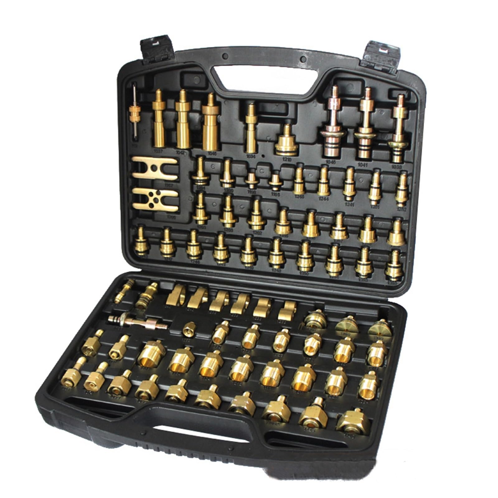 Juego de 77 adaptadores for herramientas detección fugas aire acondicionado coche, kit reparación automóviles Alto rendimiento