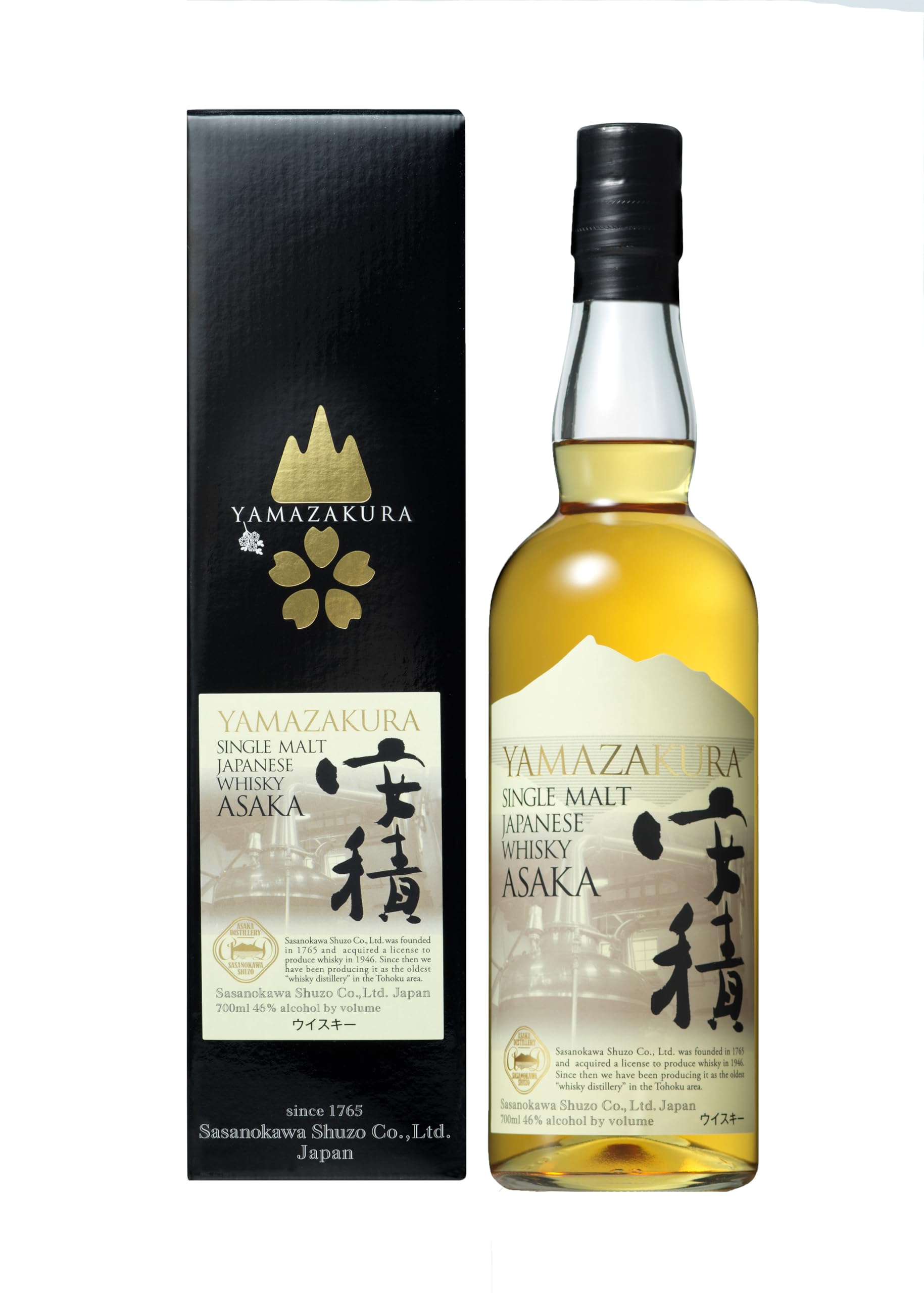Yamazakura Single Malt Asaka Japanese Whisky, 70cl, 46% vol, Gift