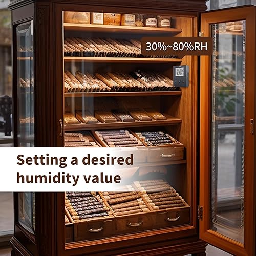 Miniatura 3 de Briidea Electric Humidifiers for Cabinet (10-50 Cubic Ft.), 60% RH80% RH Humidity Setting Values, Perfect Monitoring Temperature and Humidity, 12V