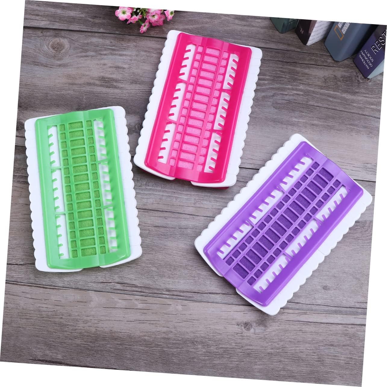NUOBESTY 2pcs Floss Organizer with Positions for Cross Stitch and Embroidery Threads Durable Craft Tool Rose Threads Tangle Organized