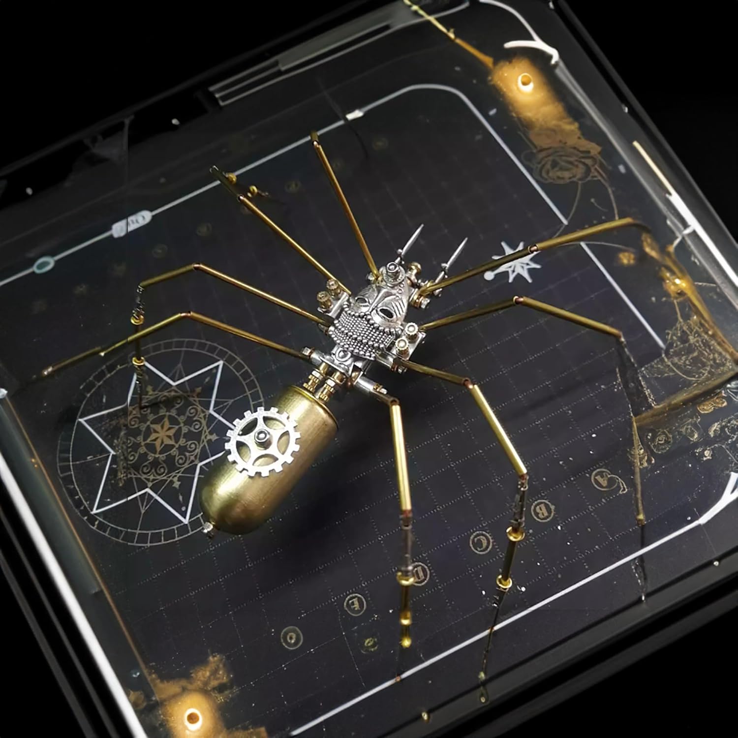 3D Metal Model Kits Puzzle for Adults, Steampunk Electric Mechanical, Assembly DIY Gift Plastic Craft Hobby for Men (Mantis)