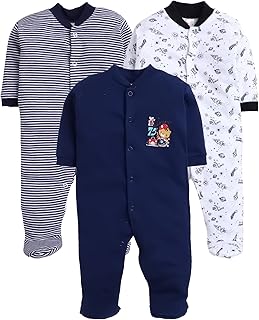 EIO® 100% Cotton Rompers Sleepsuits Jumpsuit Night Suits for Infants Newborn Baby Boys &amp; Girls