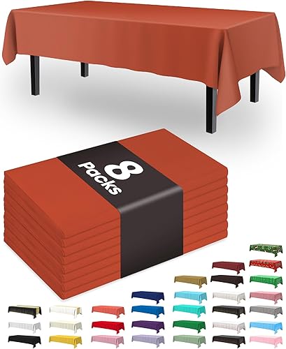 Miniatura 19 de Pureegg Juego de 8 manteles de plástico desechables, 54 x 108 pulgadas, manteles para fiestas, picnic, bodas, manteles decorativos, rectangulares