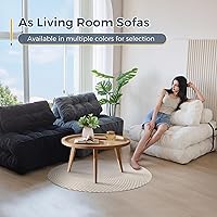 Vista 6 de MAXYOYO Sofá cama tipo sillón, convertible, plegable y portátil, con almohada y colchón plegable con soporte para la espalda, cómodo, al piso