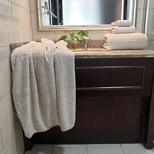 Miniatura 4 de YTYC Toallas, toallas de baño de gran tamaño de 39 x 78 pulgadas para adultos, juego de toallas de baño extra grandes de lujo para baño, toallas de