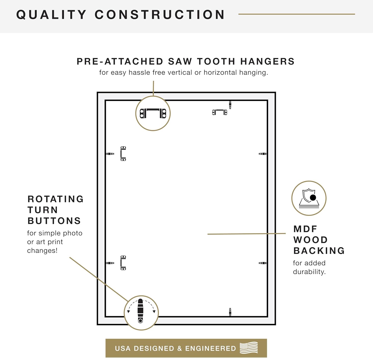 MCS Classic Studio Gallery Frame, Black Woodgrain, 18 x 24 in, Single, Classic Black