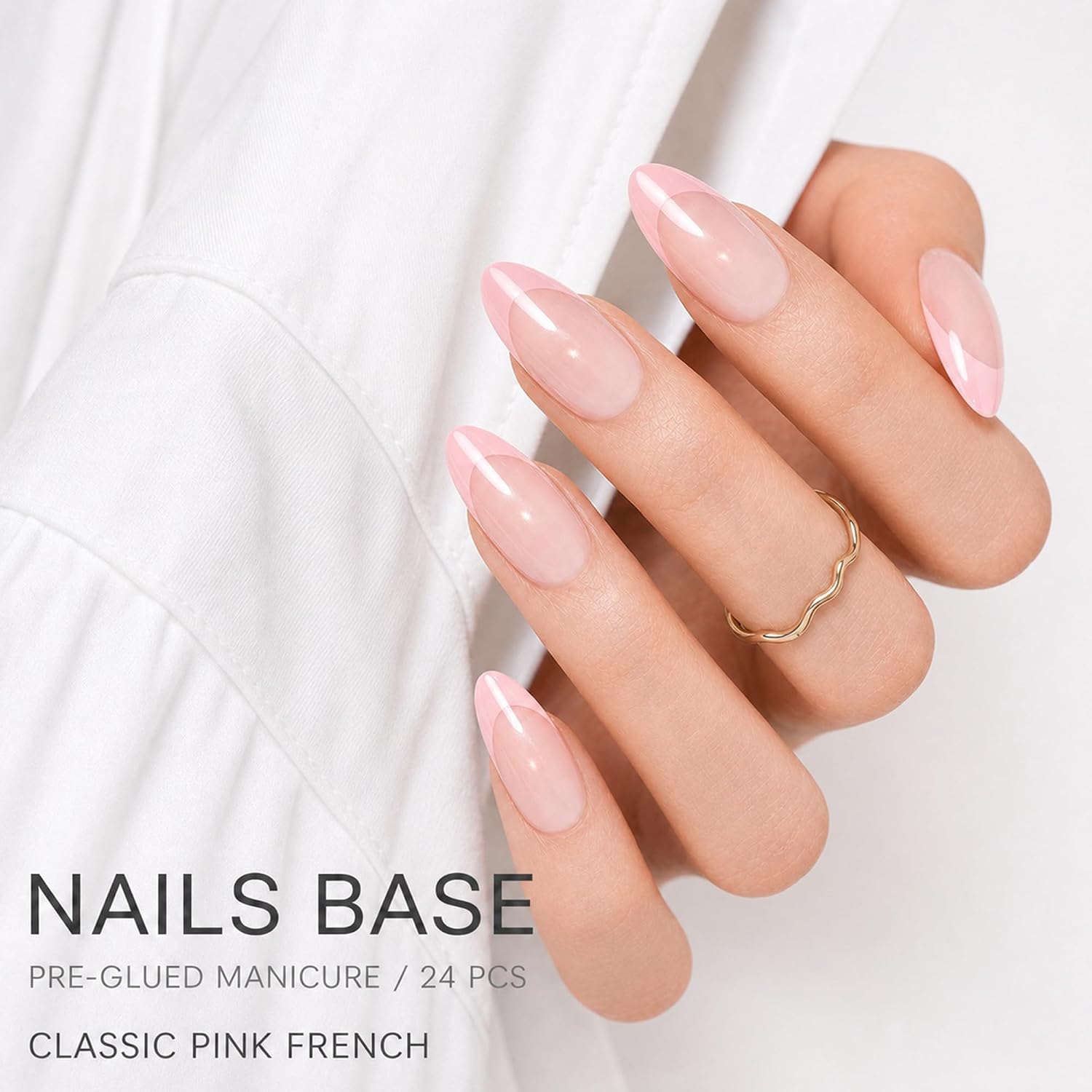 Pink Cat Eye Press On Nails, Short Almond Fake Nails, 30 Pcs image 2