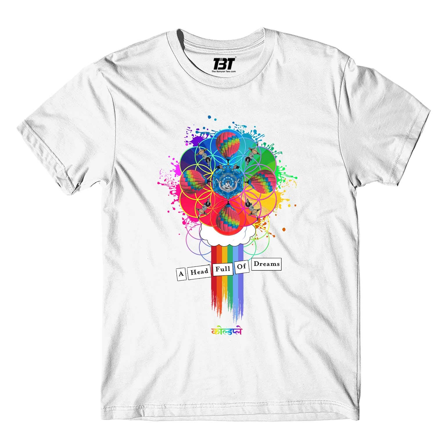 The Banyan Tee Coldplay T-Shirt - Head Full of Dreams Regular Fit Cotton Tshirt White