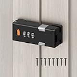YogePote 180 Degree Cabinet Locks with Combination, Ajustable Keyless Sliding Barn Door Lock, Mechanical Password Closet Lock for Cupboard, Pantry Door - Security Zinc Alloy Latch (Black, 180°-1PC)