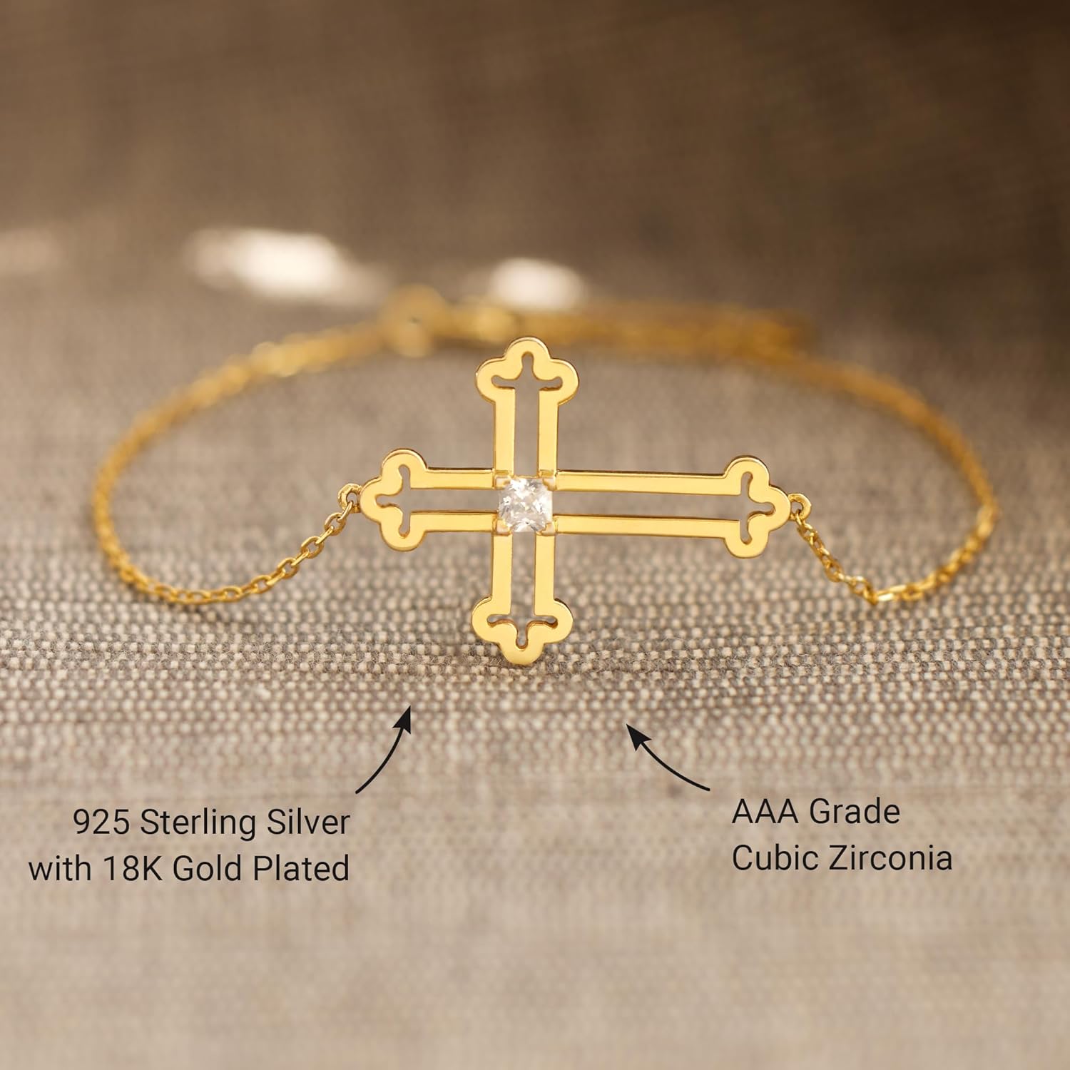 STORYJEWELLERY Cross Bracelet for Women, Dainty Charm Bracelet, Religious Jewelry, Christmas Christian Gifts for Women, Confirmation and Baptism Gifts - Image 5