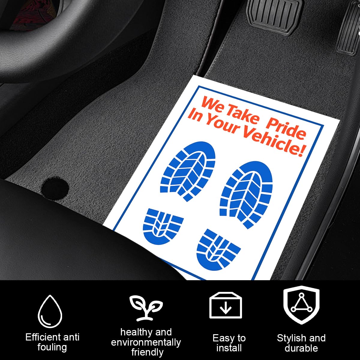 50PCS Car Paper Floor Mats Disposable Kraft Paper Vehicle Floor Protector for Detailing Detail Wash Waterproof Temporary Auto — view 3