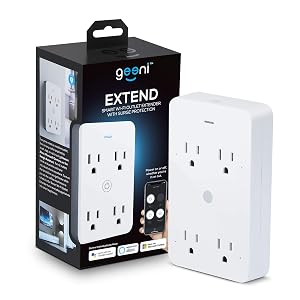 Geeni Smart Wi-Fi 4 Outlet Plug with Surge Protection - Compatible with Alexa Google Home White 1-Pack