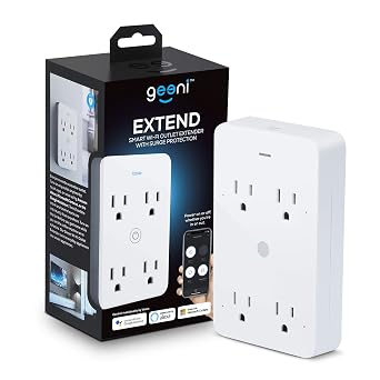 Geeni Smart Wi-Fi 4 Outlet Plug with Surge Protection - Compatible with Alexa & Google Home, White 1-Pack