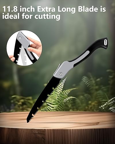 Miniatura 5 de Sierra plegable sierra de podar a mano con hoja de acero SK5 resistente de 10 pulgadas diseño ergonómico de mango antideslizante ideal para camping