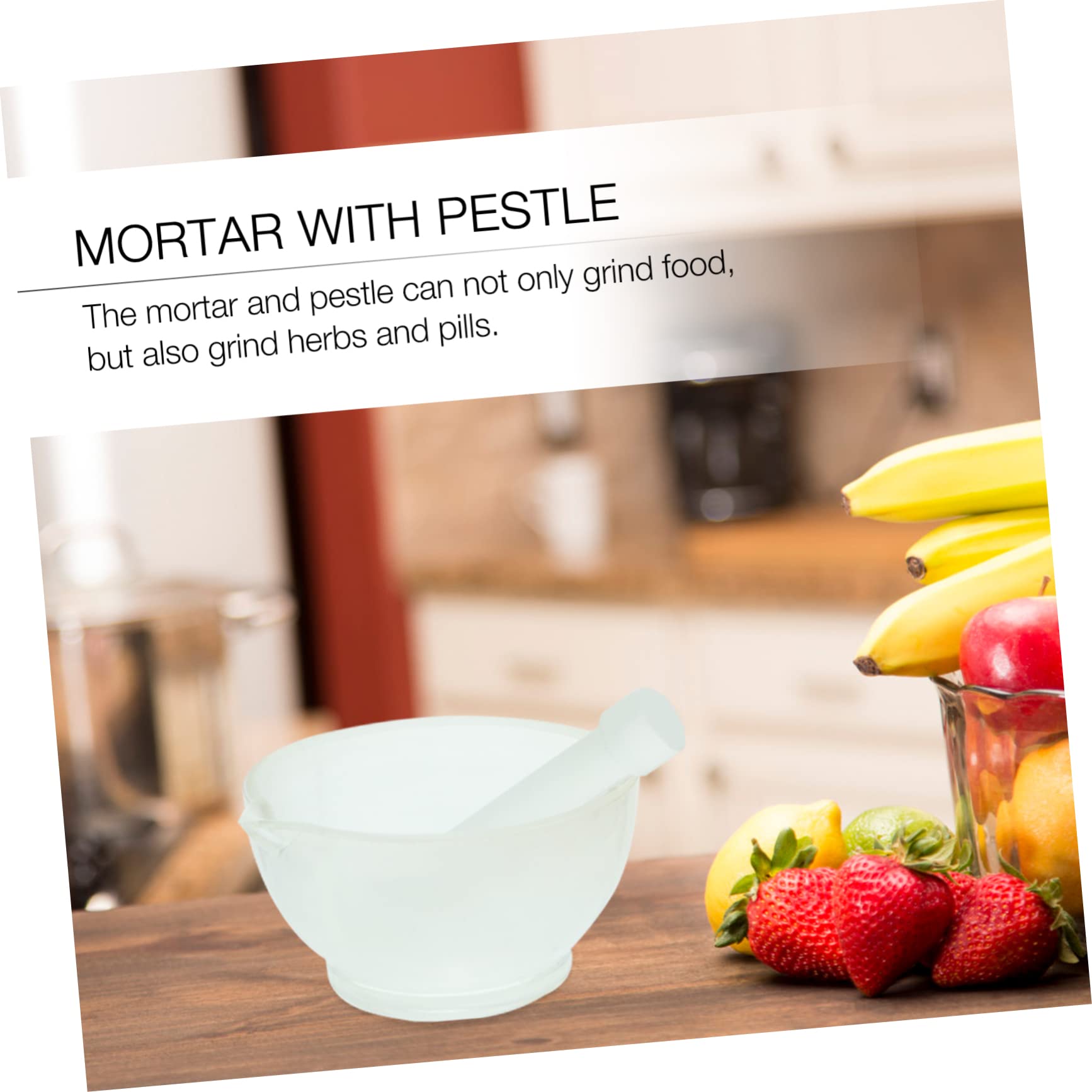 OFFSCH Glass Pestle and Bowl Medicine Practical Grind Bowl for Pills Herbs 9cm Random Style