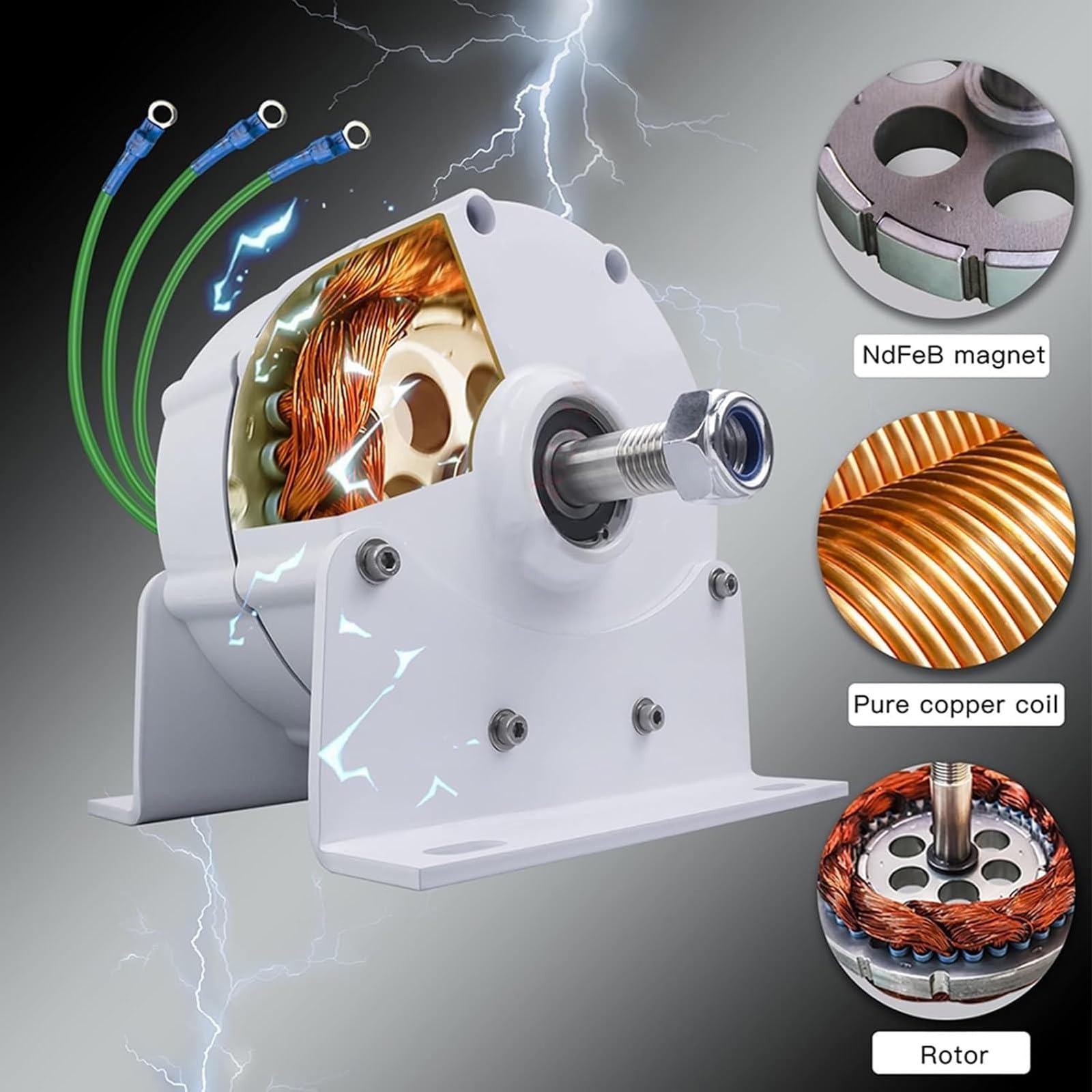 Alternatore trifase, generatore elettrico a magnete permanente da 1000W/12000W per sistemi di turbina eolica fai-da-te