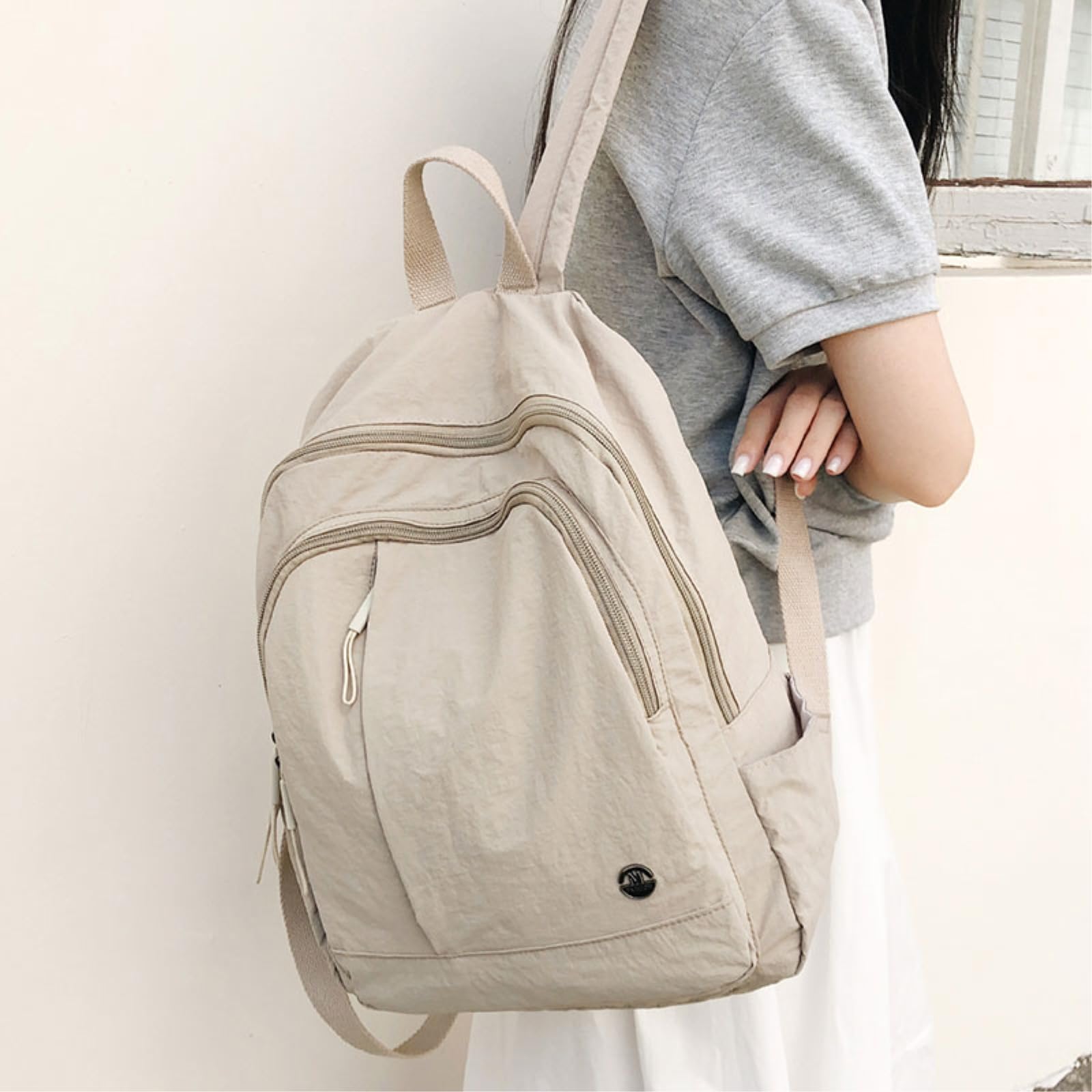 WANGQIQI Bolsa Mochila Ligera De Nylon Resistente Al Agua Bolsillo Múltiple Gran Capacidad para Viajes Escolares Viaje Diario