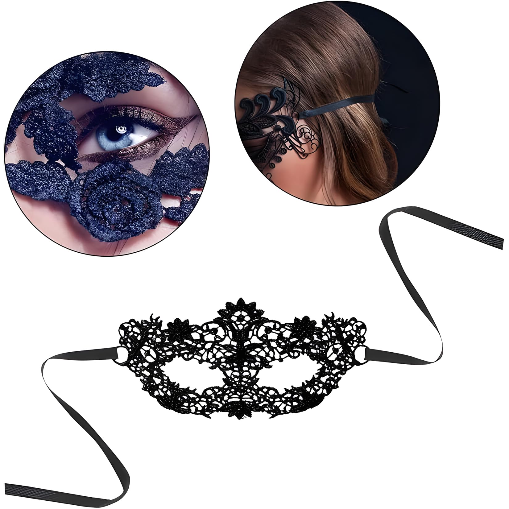 8 Szt Weneckie Maski, Czarne Seksowne Damskie Maski Z Koronki, Maska Z Koronki Na Bal Maskowy Halloween, Kostium Karnawałowy, Bal Absolwentów, Impreza Kostiumowa