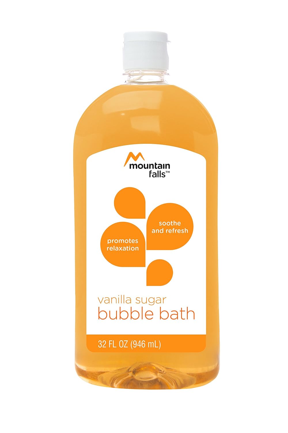 Mountain Falls Bubble Bath, Vanilla Sugar, 32 Fluid Ounce (Pack of 4)