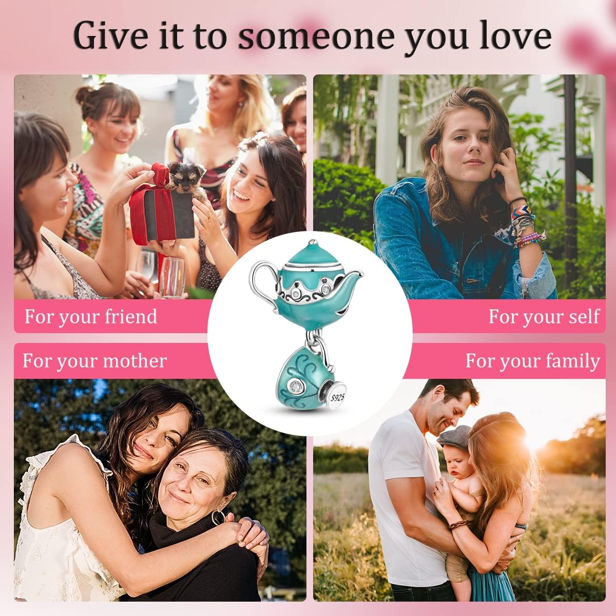 MULA 925 Sterling Silver Charms for Bracelets and Necklaces Family Letters Dangle Pendants Airplane Travel Beads Family Tree Jewelry Charms for Women - Image 6