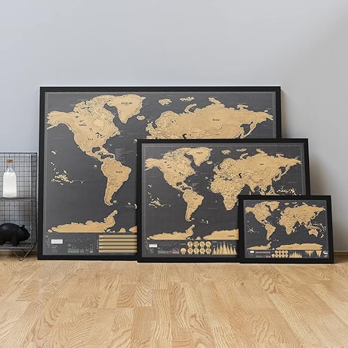 Miniatura 5 de Mapa para rascar edición de lujo mapa del mundo personalizado por Luckies