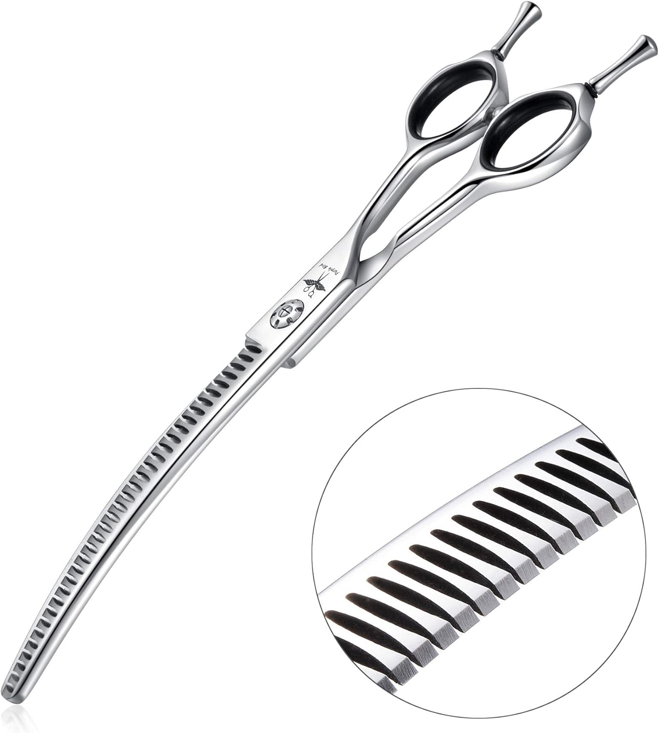 PURPLEBIRD 7 Inch Curved Dog Grooming Scissors Professional Dog