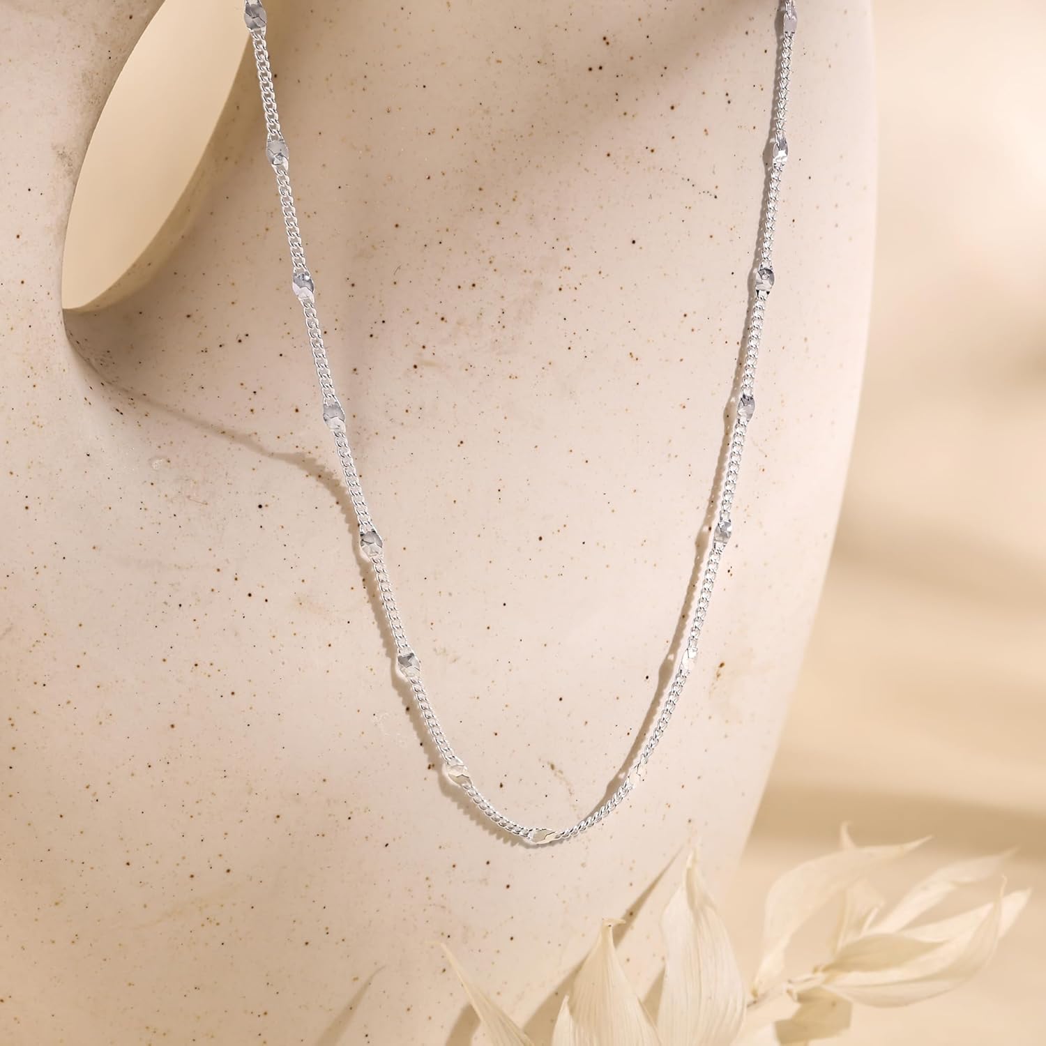 MBW 925 Sterling Silver Cuban Link Chain Necklace for Women, Waterproof Silver Cuban Link Chain Necklace Dainty Simple Jewelry Gifts for Women 16/17/18/20/22 Inch - Image 3