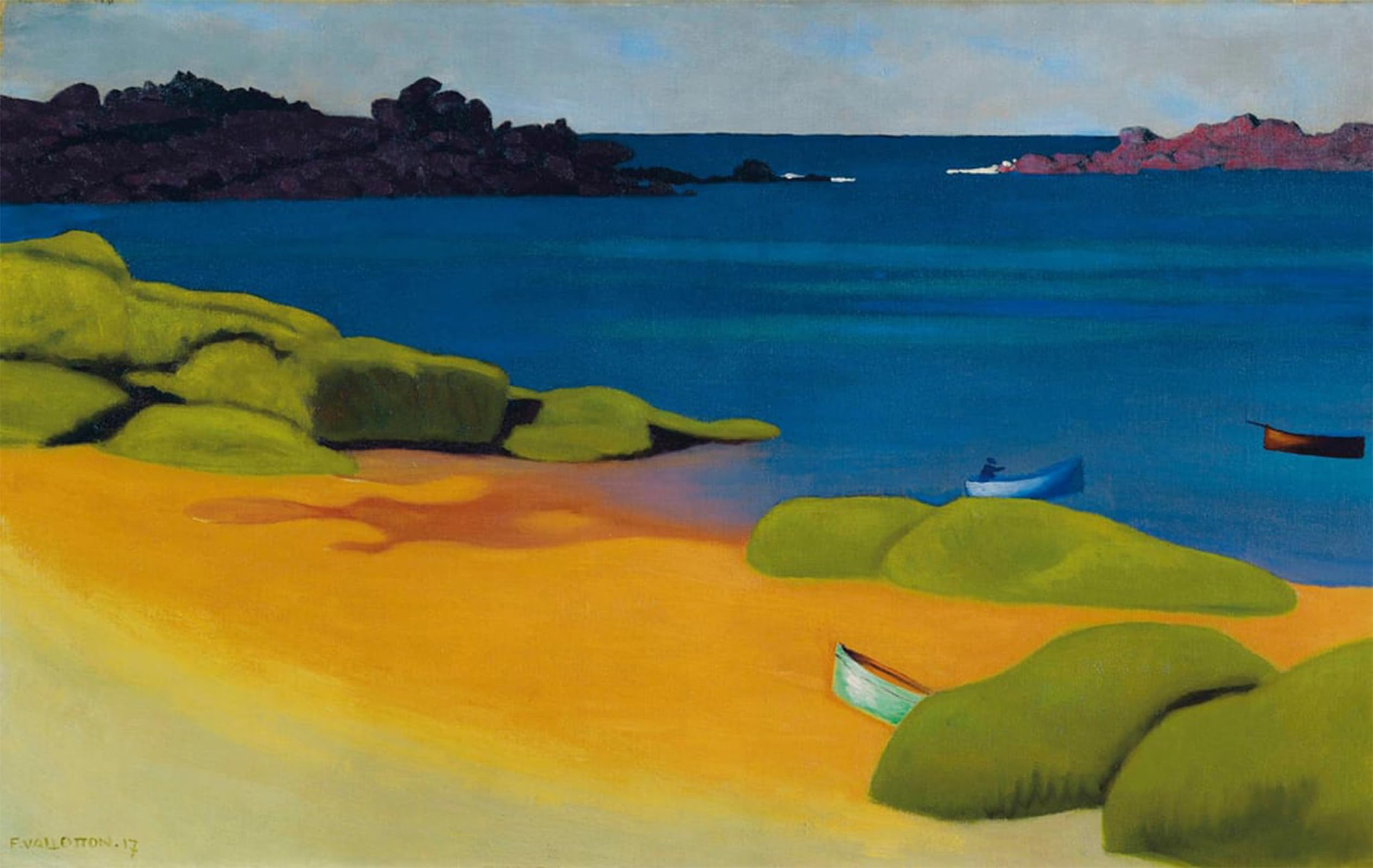 SERENDIPITP Vintage Picture Print on Canvas Wall Art Poster Bay at Tregastel by Felix Edouard Vallotton Artwork Print Poster for Wall Decor 60x90cm