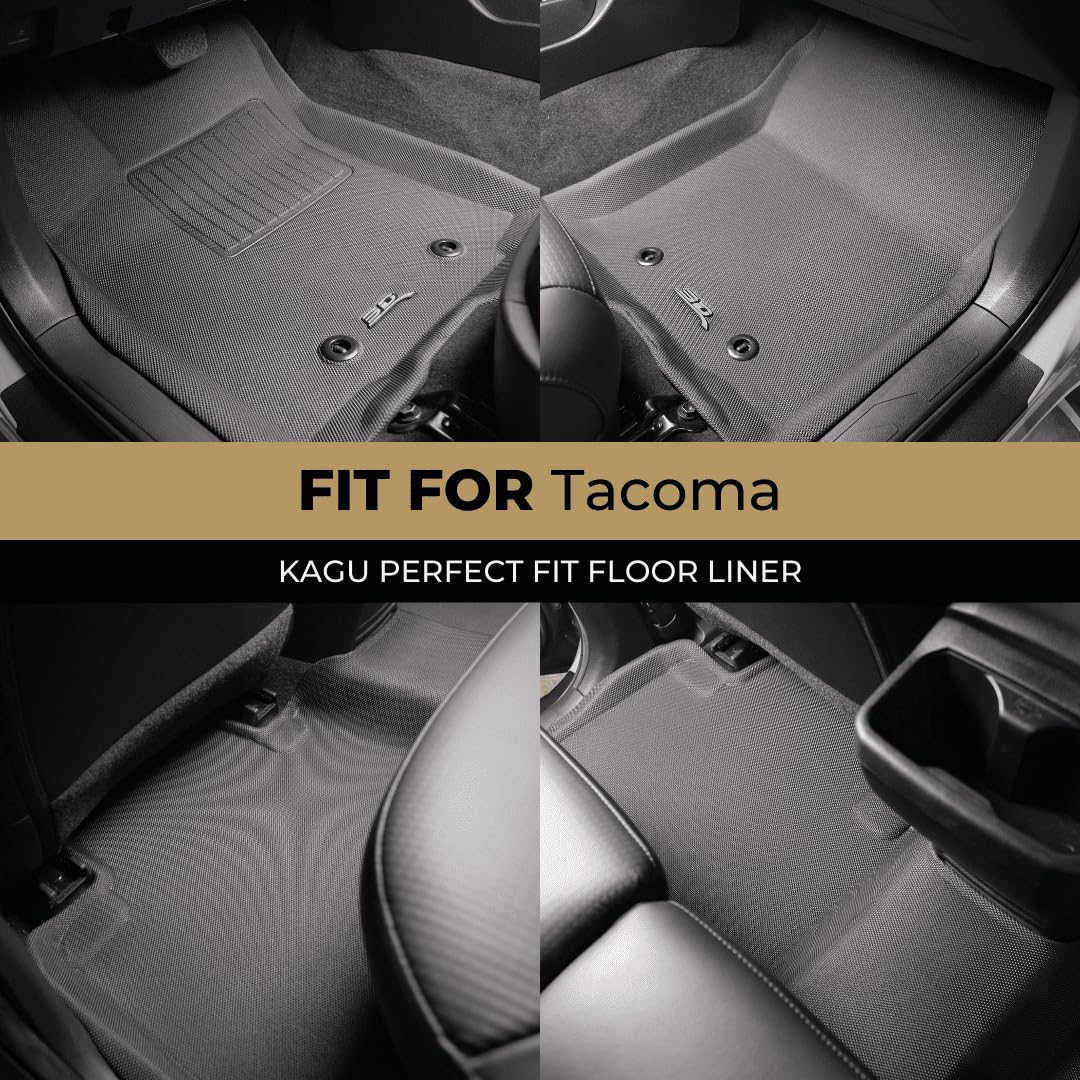 3D MAXpider Custom Fit Kagu Floor Mat Black Compatible with Toyota Tacoma Double Cab Passengers Side No Retention — view 2