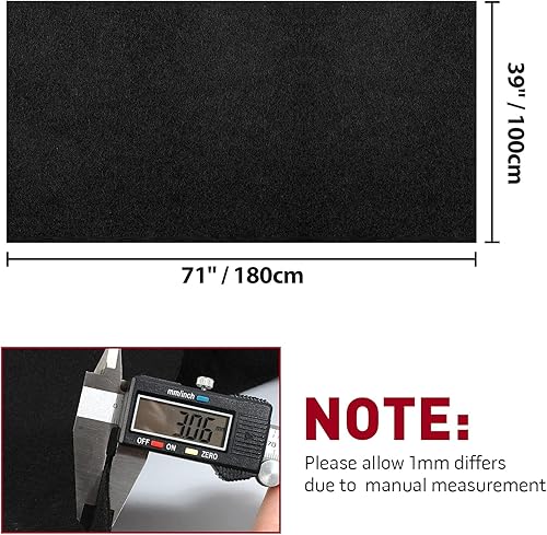 Miniatura 2 de MODIGT Alfombra de fieltro de alta calidad de 40 x 70 pulgadas para RV, barco, camión, caja de altavoces, revestimiento de puerta, escritorio (negro)