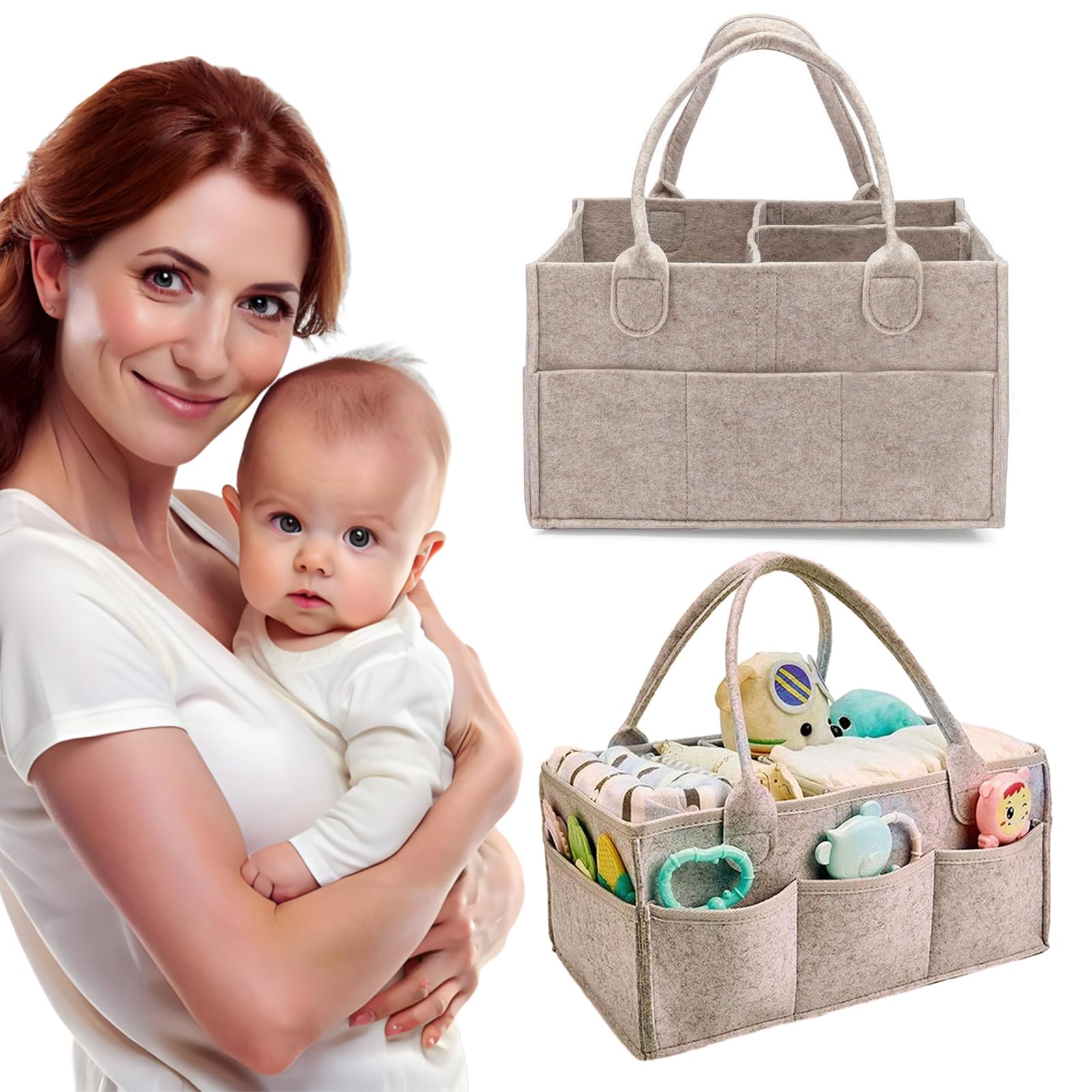 Cesta Organizadora Bebe, Organizador Pañales para Bebé, Pañal Para Bebé, Cesta Almacenamiento Portátil para Cambiar Pañales