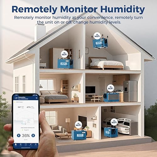Miniatura 2 de ALORAIR Deshumidificador Wi-Fi Crawlspace, 113 pintas con manguera de drenaje para espacio de arrastre, sótano, restauración de daños comerciales y