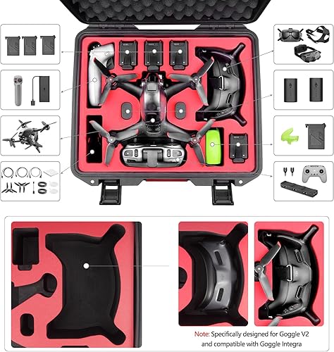 Miniatura 3 de FPVtosky Funda profesional para DJI FPV resistente al agua para combo de dron DJI FPV lentes V2 controlador de movimiento y otros accesorios
