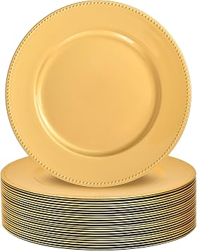13" Gold Charger Plates 24 Pack Charger Plates Bulk