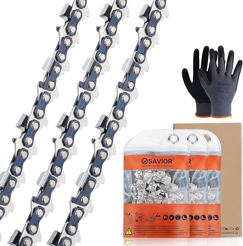Savior 3PC Chainsaw Chain for EGO Power+ CS1613 16 Inch 3/8"LP .043" 56DL | for EGO Power+ CS1604 / CS1600 / CS1610 / CS1611 / AC1600 Chain Saw for DEWALT DCCS690-49162715 DWO1DT616T Replacement Chain