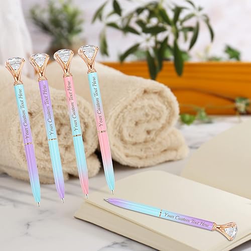 Miniatura 5 de STREADVE 84 bolígrafos personalizados con nombre, bolígrafo de diamante personalizado con grabado gratuito, logotipo, texto, escritura suave,