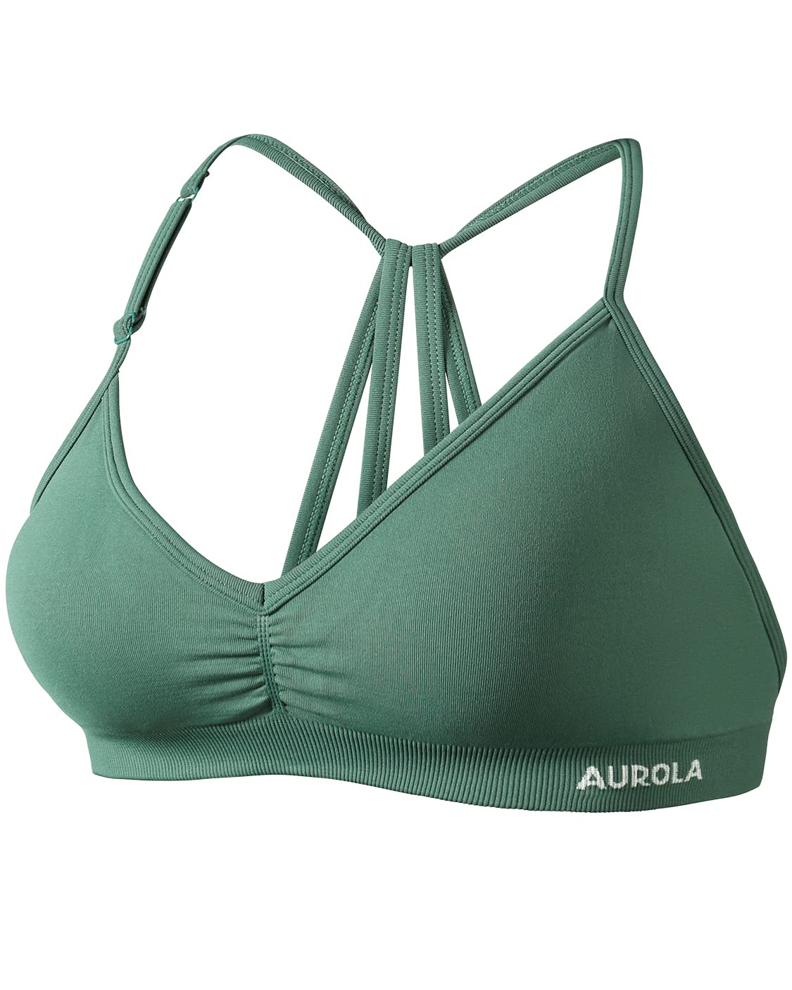 AUROLAMercury Workout Sports Bras Women Athletic Removable Padded Backless Strapy Minimal Crop Top