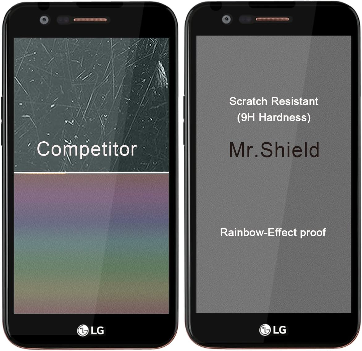 Mr.Shield [3-PACK] Designed For LG K20 Plus [Japan Tempered Glass] [9H Hardness] [Full Cover] Screen Protector with Lifetime Replacement