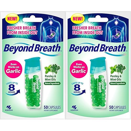 Beyond Breath Cápsulas refrescantes del aliento para un aliento más fresco de adentro hacia afuera  Funciona en ajo y olores de otros alimentos