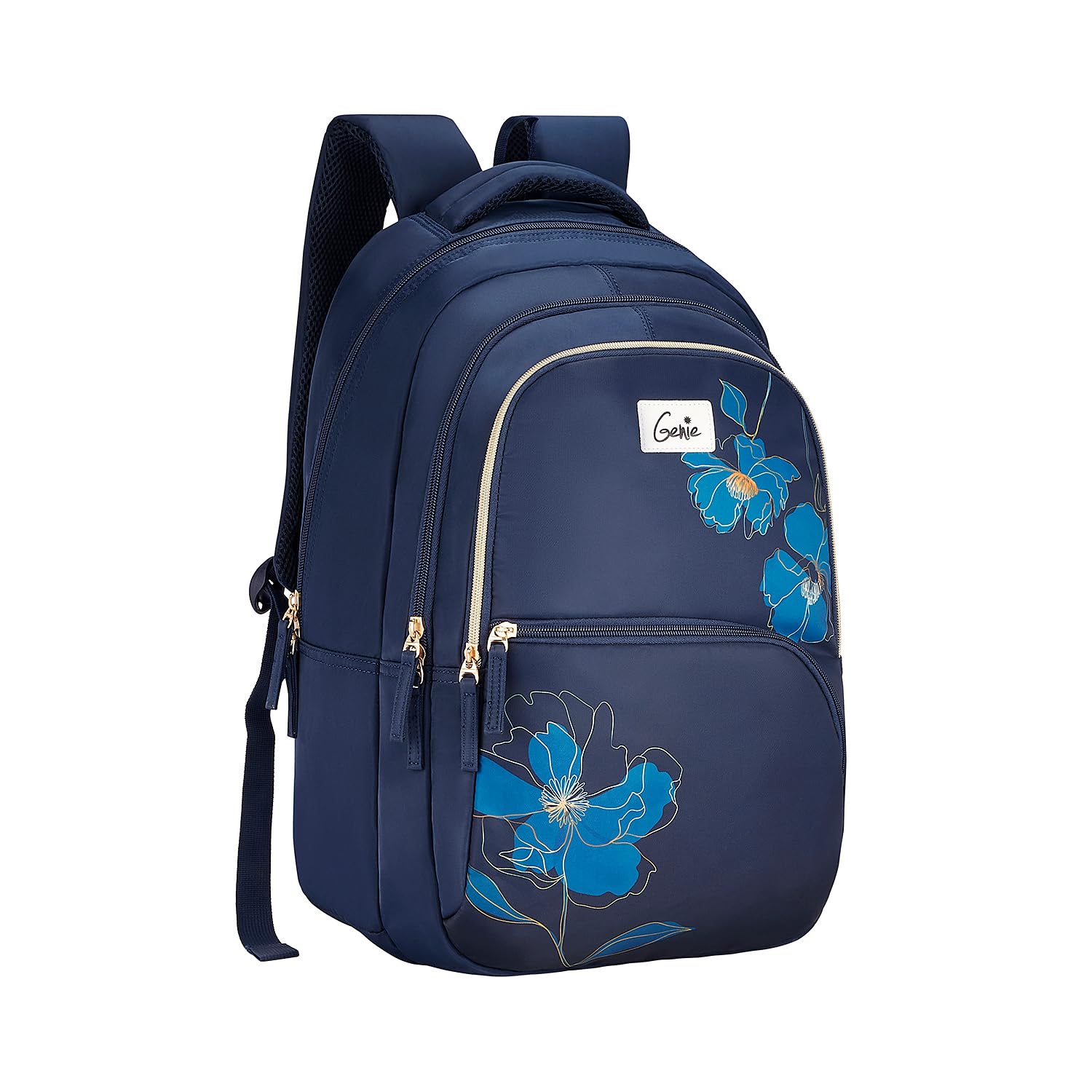 Genie School Backpack for Girls |19 In-36 Ltr with Three Compartments, Side Pockets and Light Weight with Padded Shoulders |Best for Books,Stationery,Lunch Box & Essentials