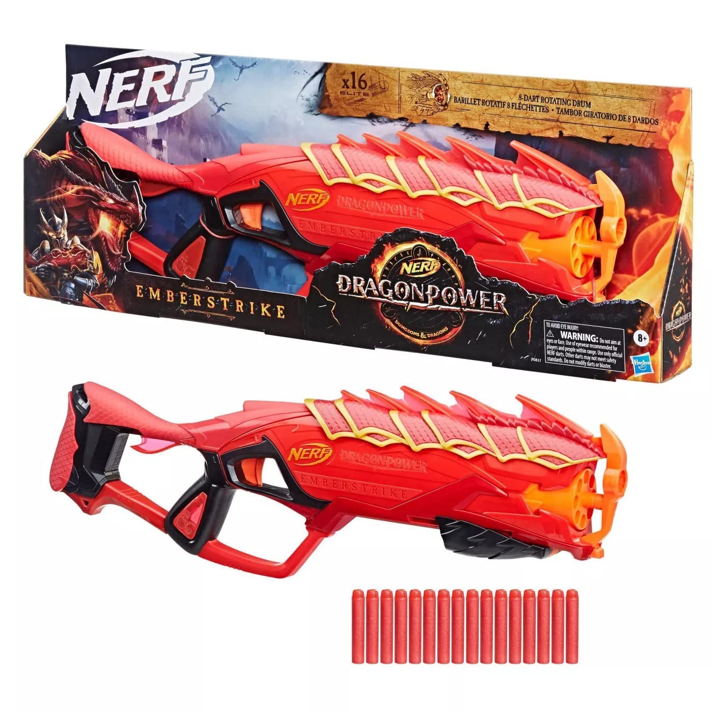 Amazon.com: Nerf DragonPower Emberstrike 8-dart Rotating Drum With